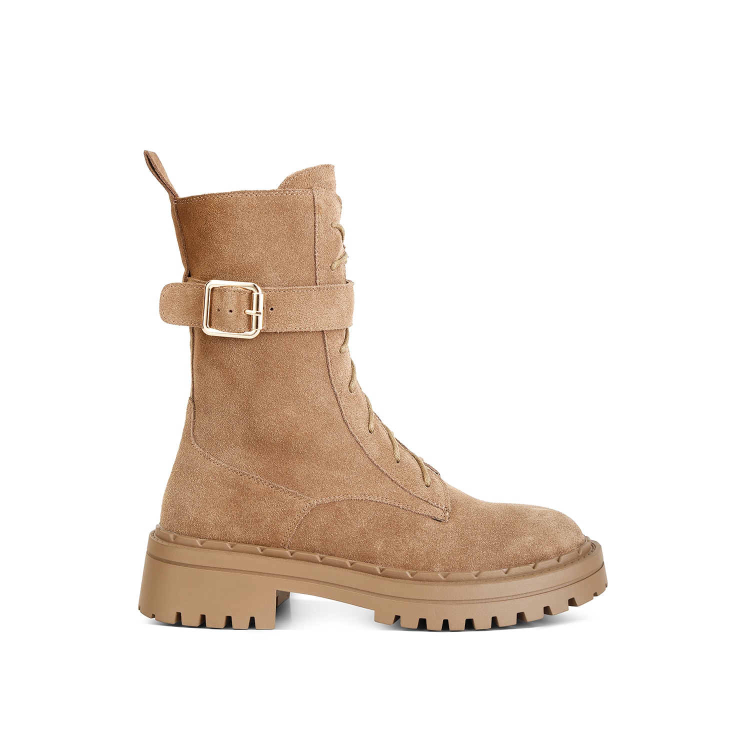 Women’s Neutrals Kasper Suede Chunky Lug Boots In Tan 6 Uk Rag & Co.