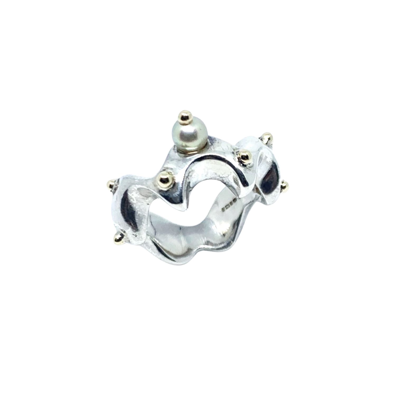 Tg-jewellery By Tamara Gervasio Women's White / Silver / Gold Sea Slug Ring Silver, Gold And Pearl In Multi