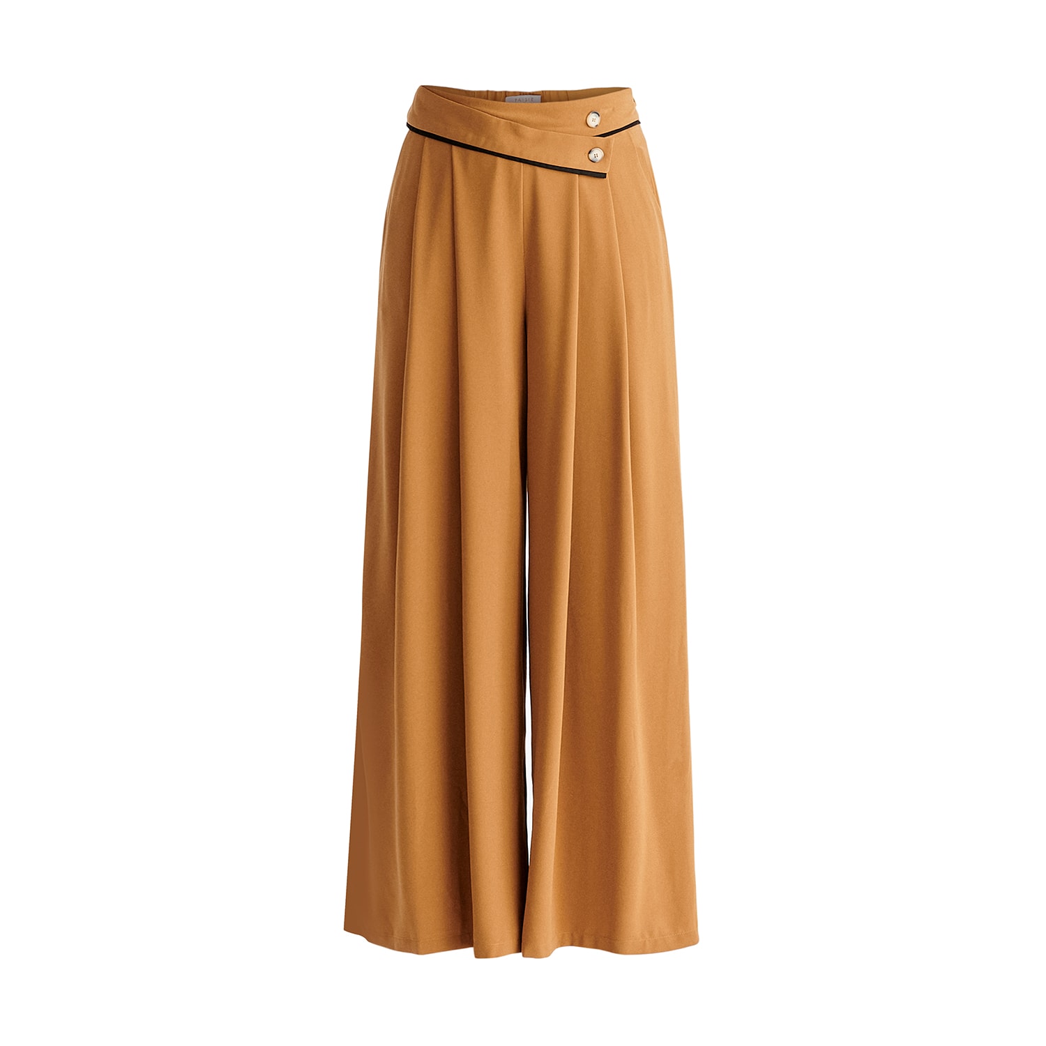 Women’s Asymmetric Waistband Trousers In Brown & Black Small Paisie