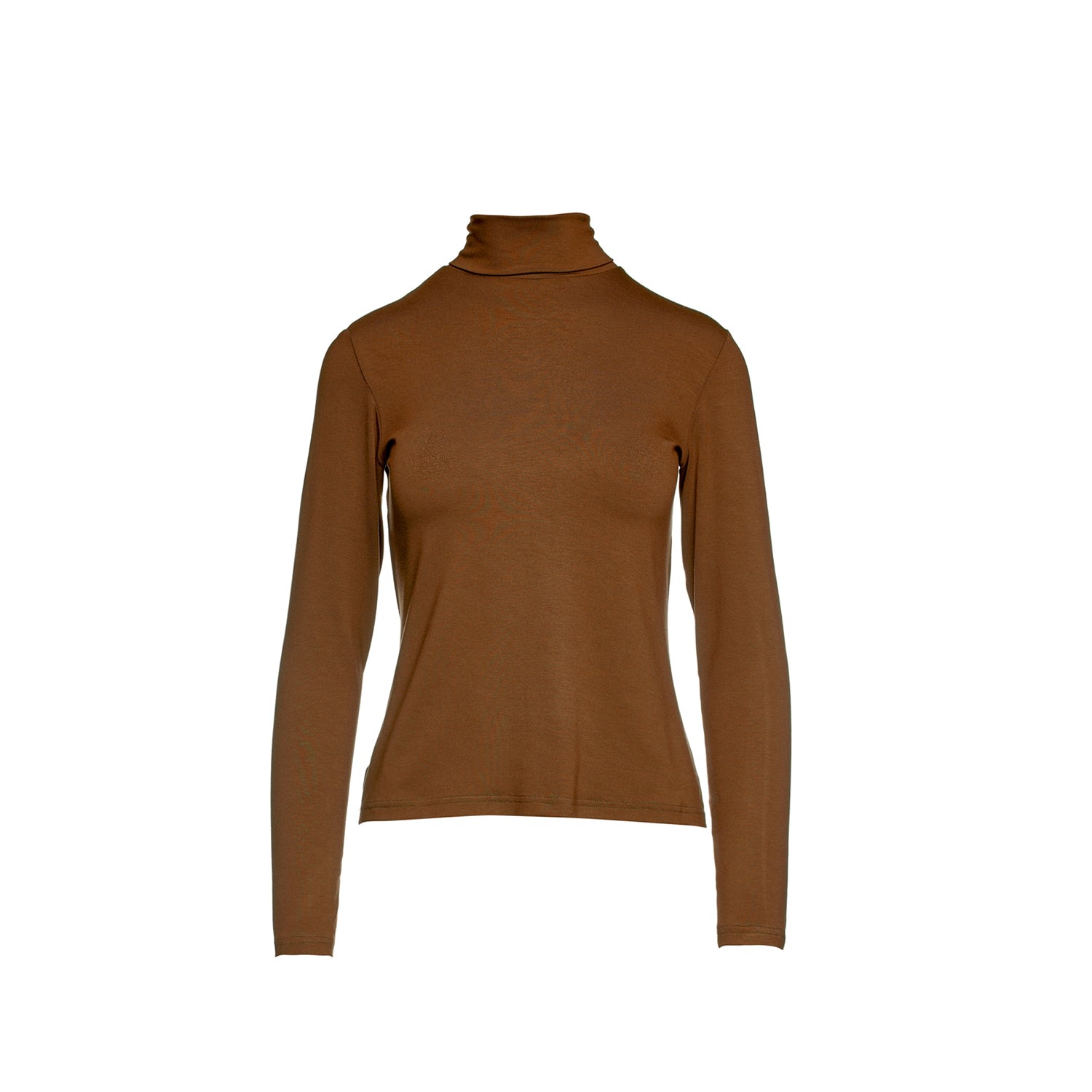 Women’s Brown Biscuit Colour Long Sleeve Polo Neck Jumper Large Conquista