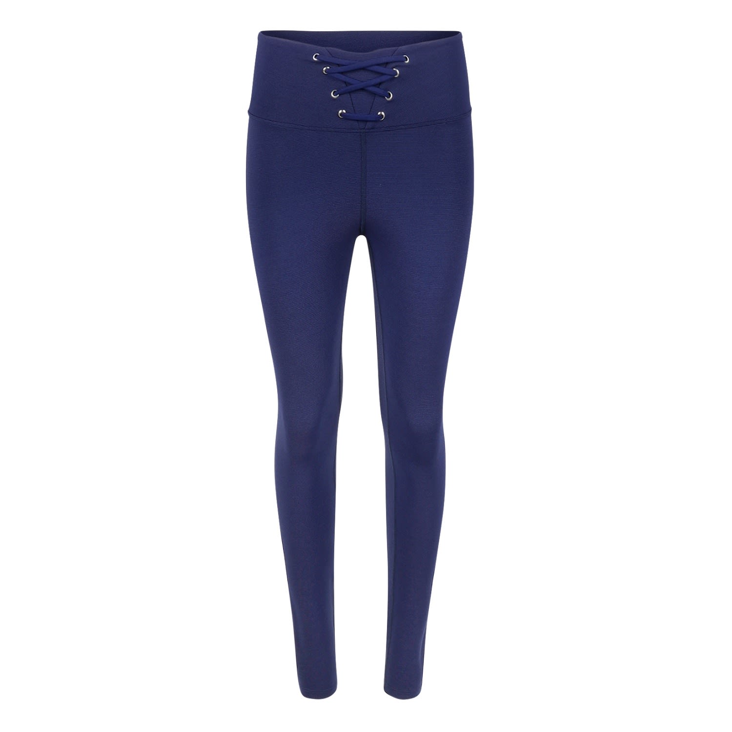 Lezat Women's Blue Mika Rib Lace Up Legging - Navy