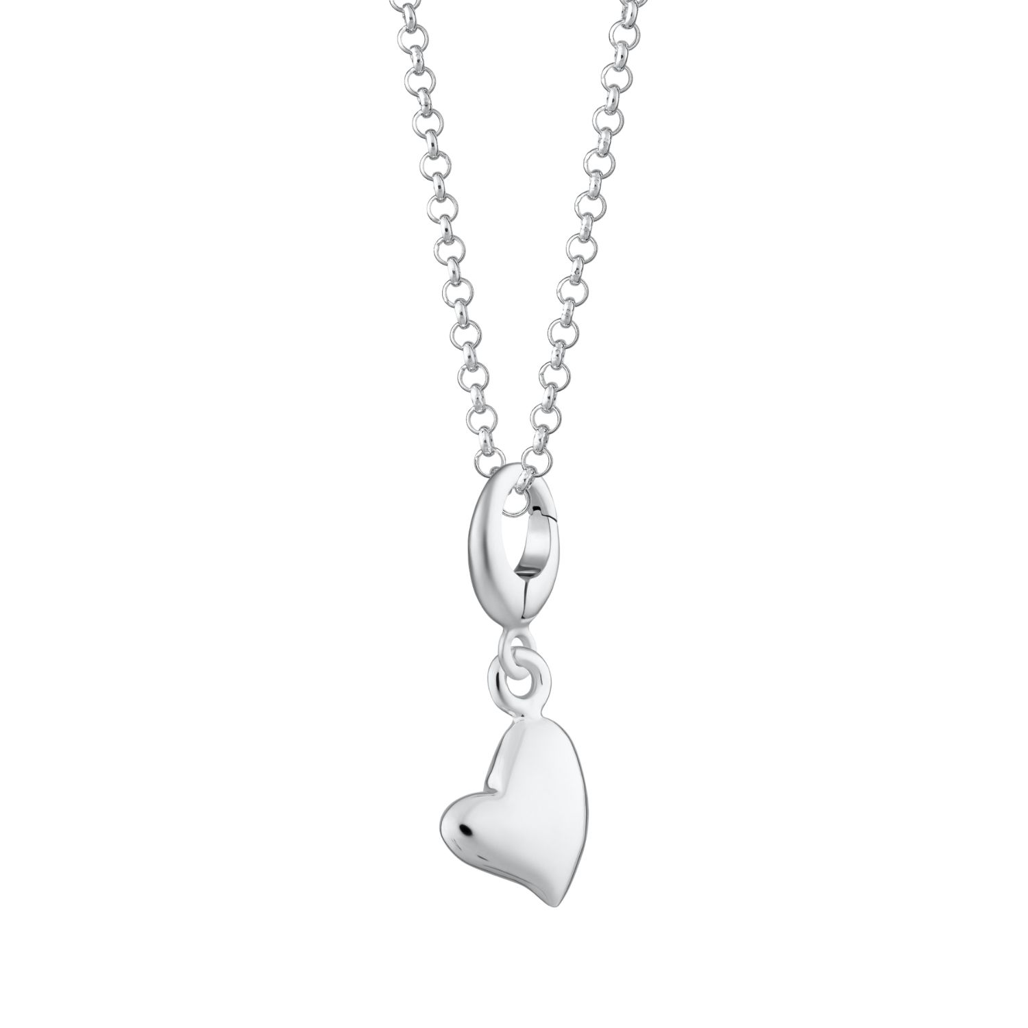 Lily Charmed Women's Sterling Silver Silver Warm Heart Charm Necklace