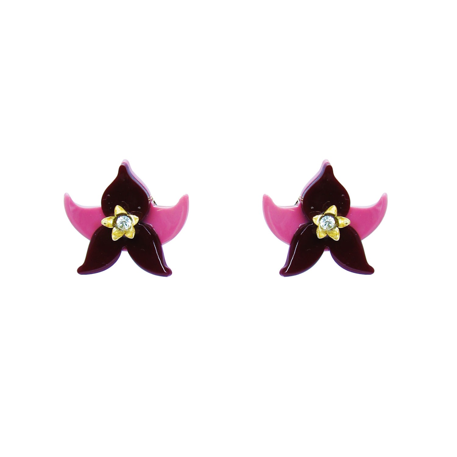 Gissa Bicalho Women's Pink / Purple Handmade Acrylic Earring Siris Pink