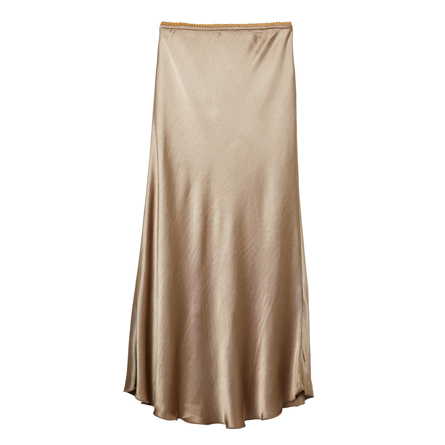 Cove Women's Gold Bias Cut Satin Skirt In Brown