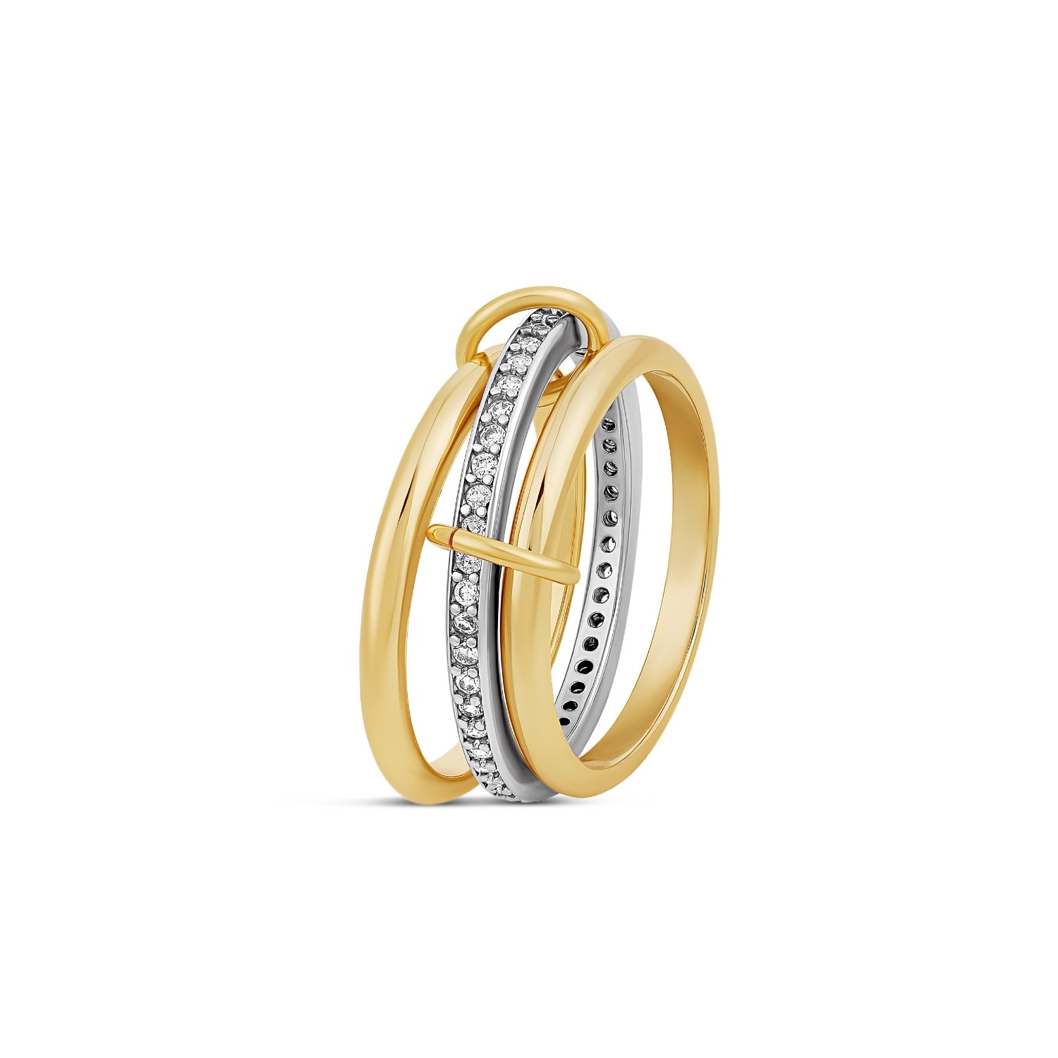 Shymi Women's Gold / Silver Multi Interlocking Bands In Multi