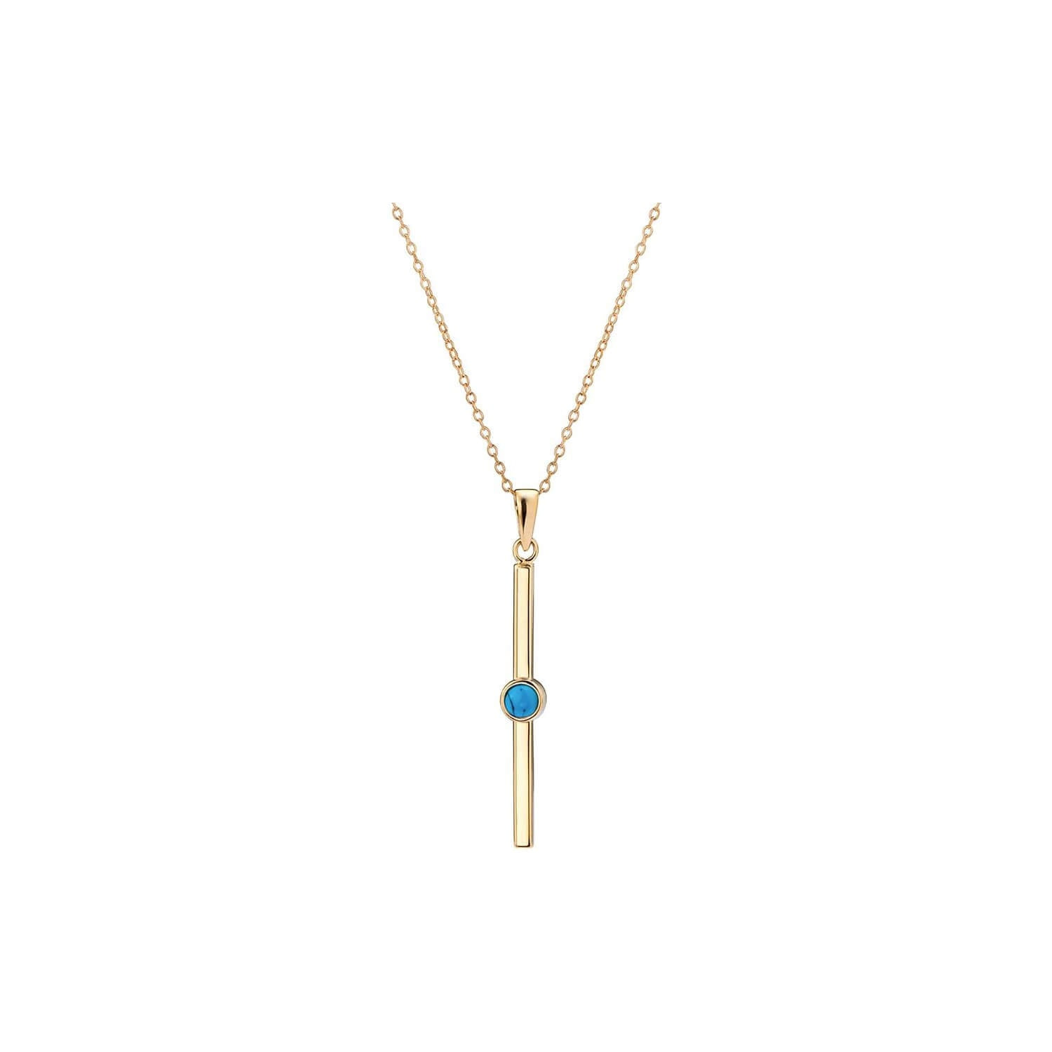 Gold & Honey Women's Blue / Gold Gold & Turquoise Bar Pendant Necklace