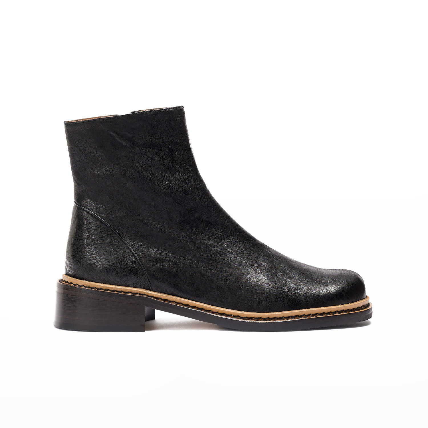 Naguisa Women's Bina Black Low Ankle Boot In Black