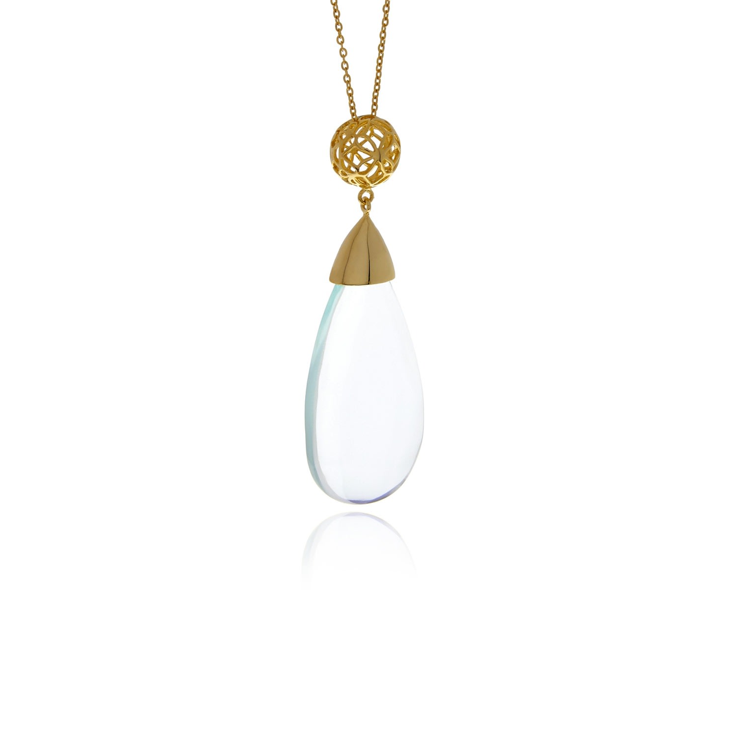 Women’s Signature Gold Drop Crystal Necklace Georgina Jewelry