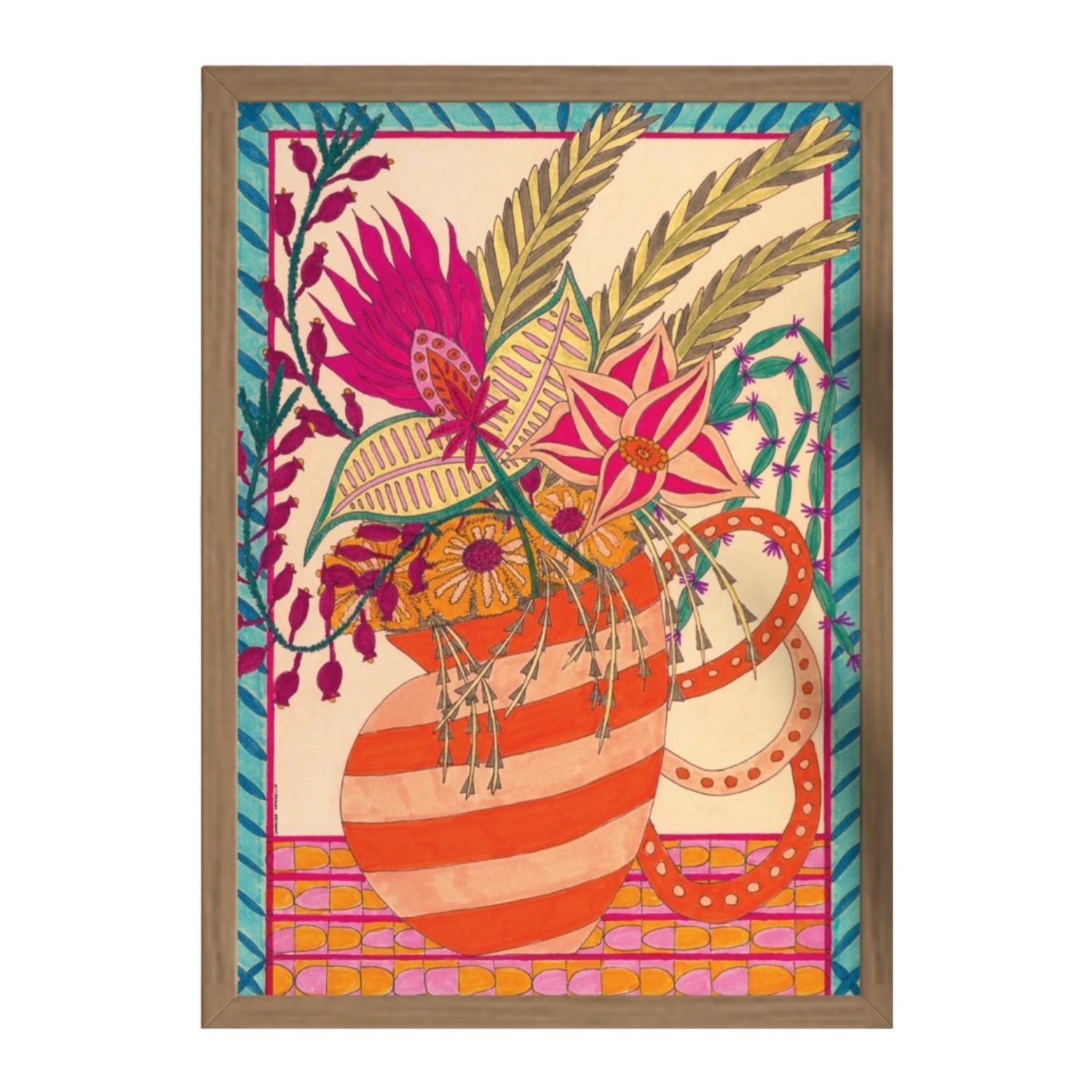 Creature Marseille Yellow / Orange / Pink Le Broc - Art Print Fine Art
