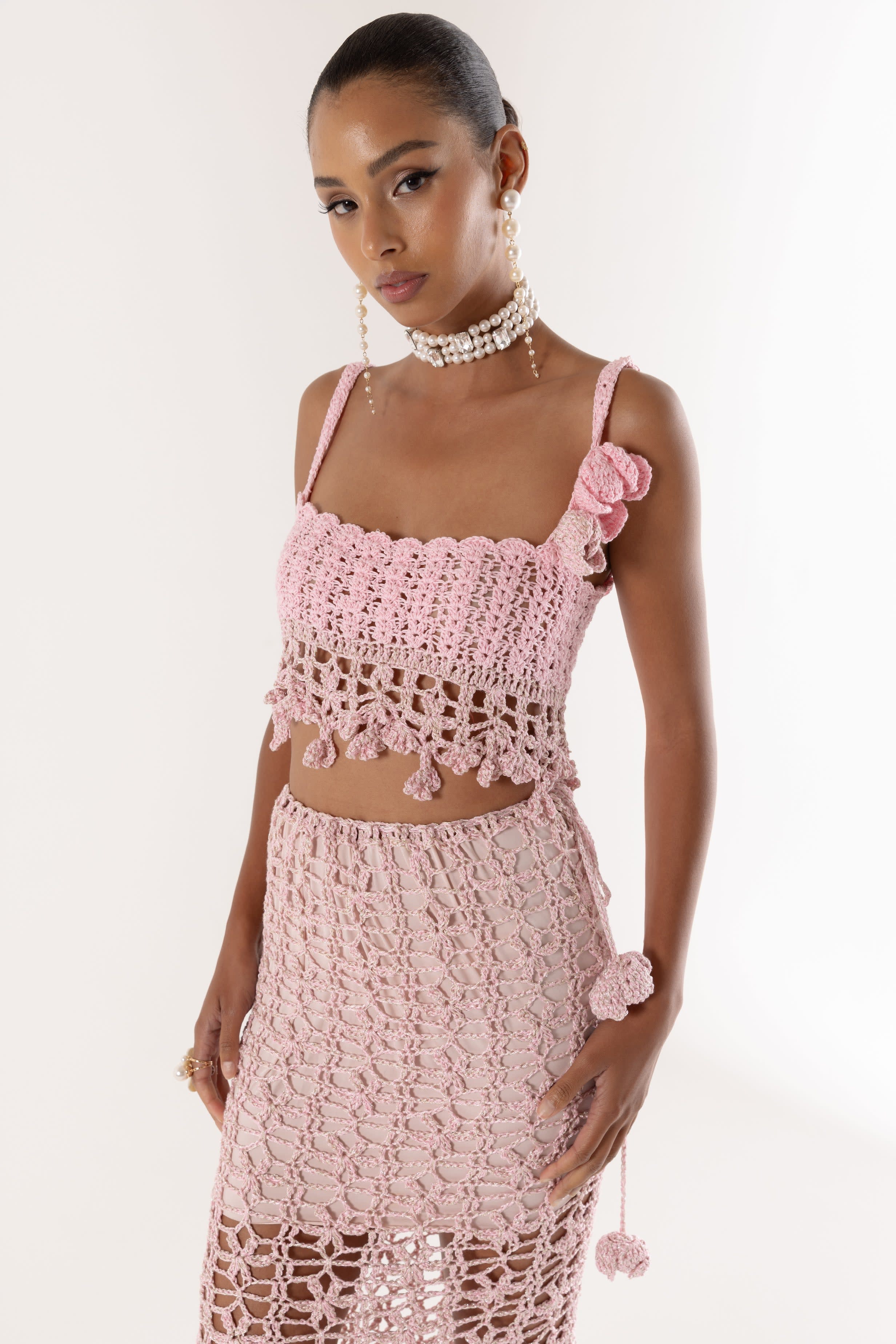Pink Vanilla Handmade Crochet Top | ANDREEVA | Wolf & Badger