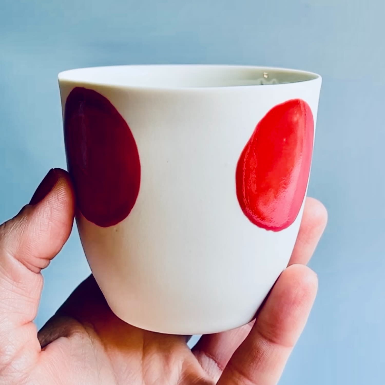 Porcelain Cappuccino Mug Polka Dots