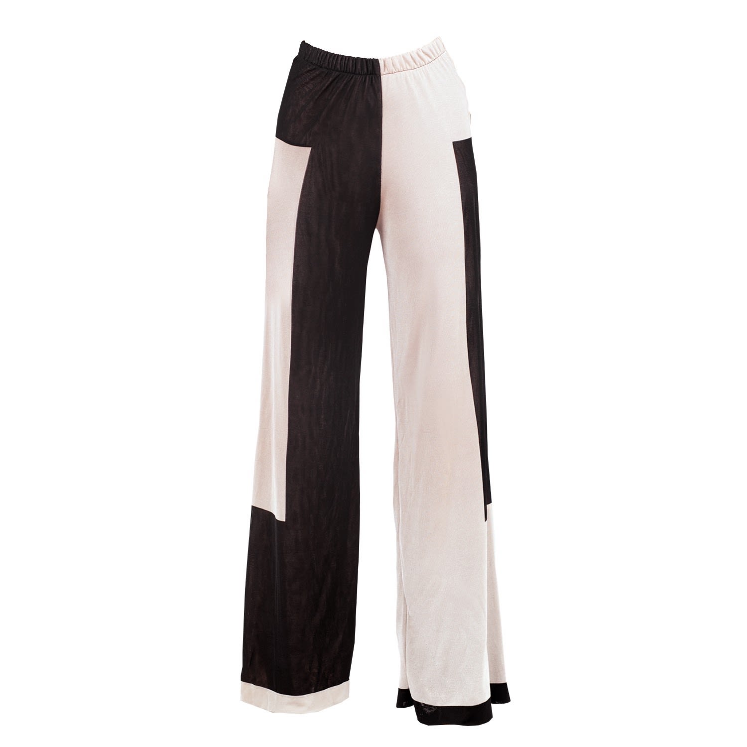 Women’s Two Colour Pants Made Of Natural Viscose In Rectangular Shapes And Contrasting Colours Medium Maison Bogomil