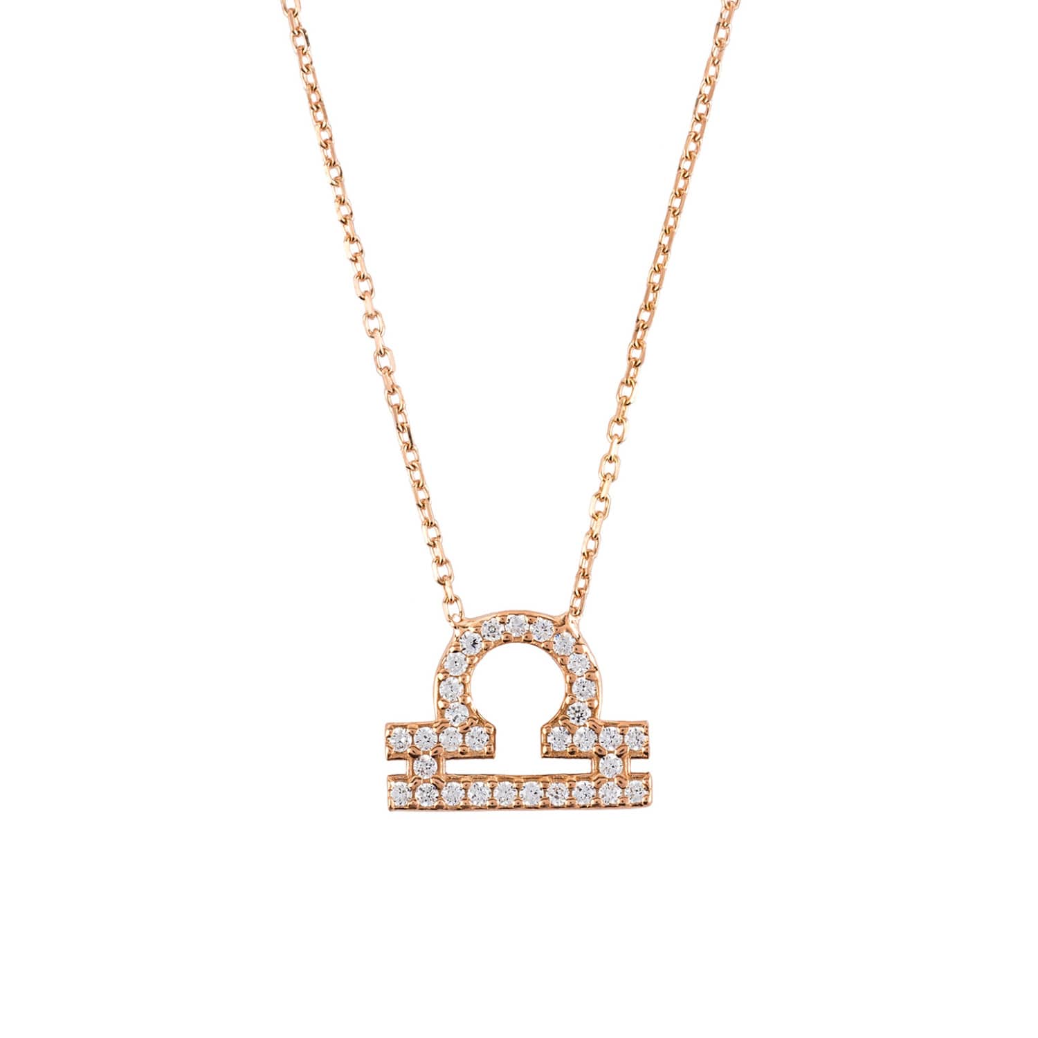 Rose gold libra necklace clearance