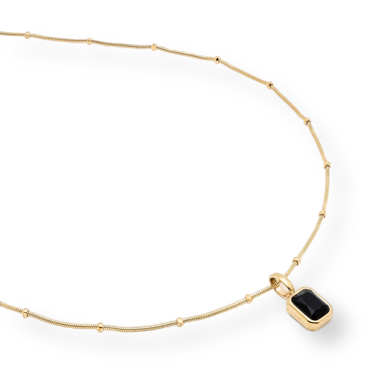 Mink&ivy Women's Gold / Blue Blue Agate Gemstone Dainty Gold Necklace