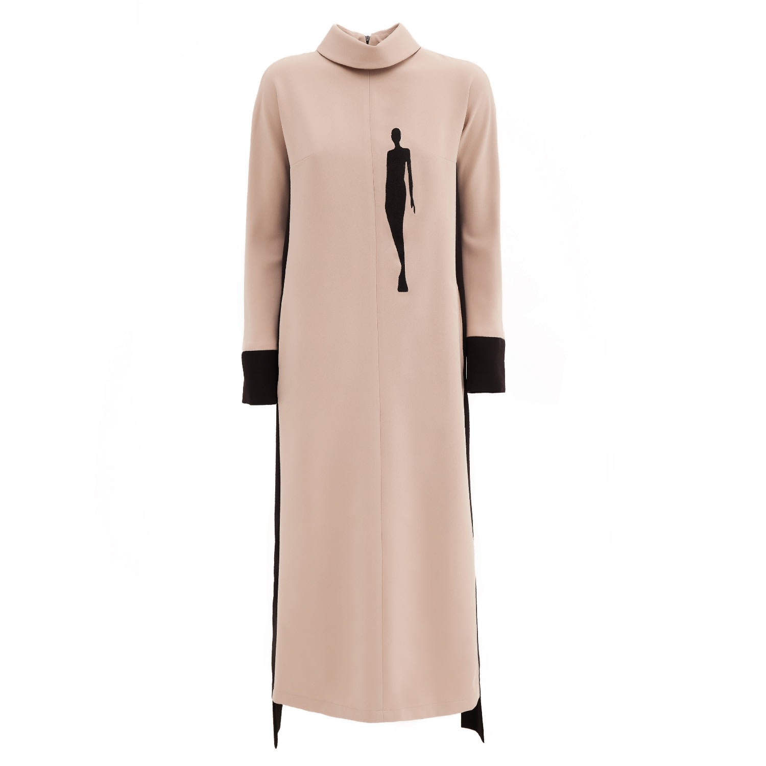 Julia Allert Women's Neutrals Designer Long Dress With Embroidery Beige In Beige