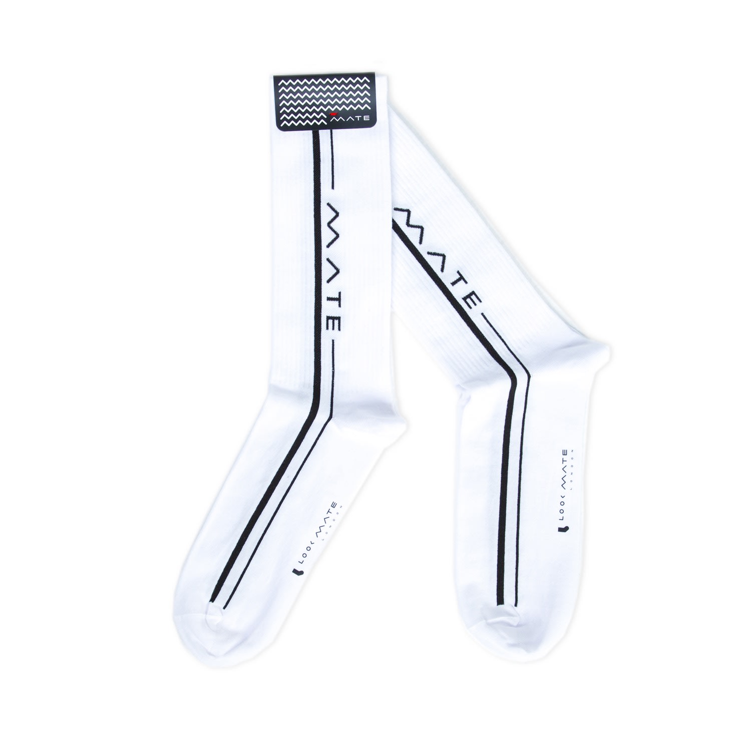 Look Mate London Men's Mate Edition White Cotton Socks In White