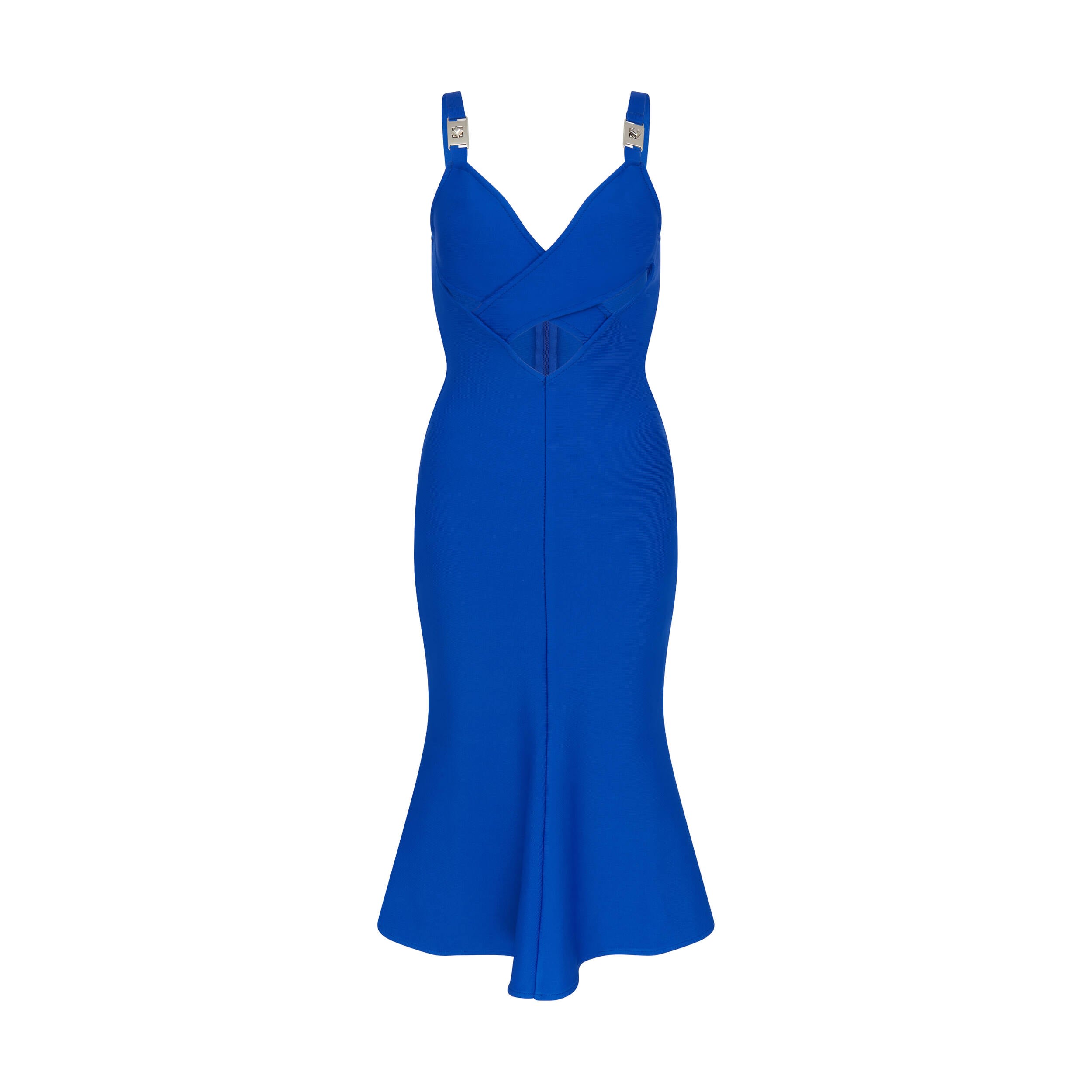 Women’s Stretch Jersey Cut-Out Bandage Midi Dress In Cobalt Blue Xxs Sour Figs