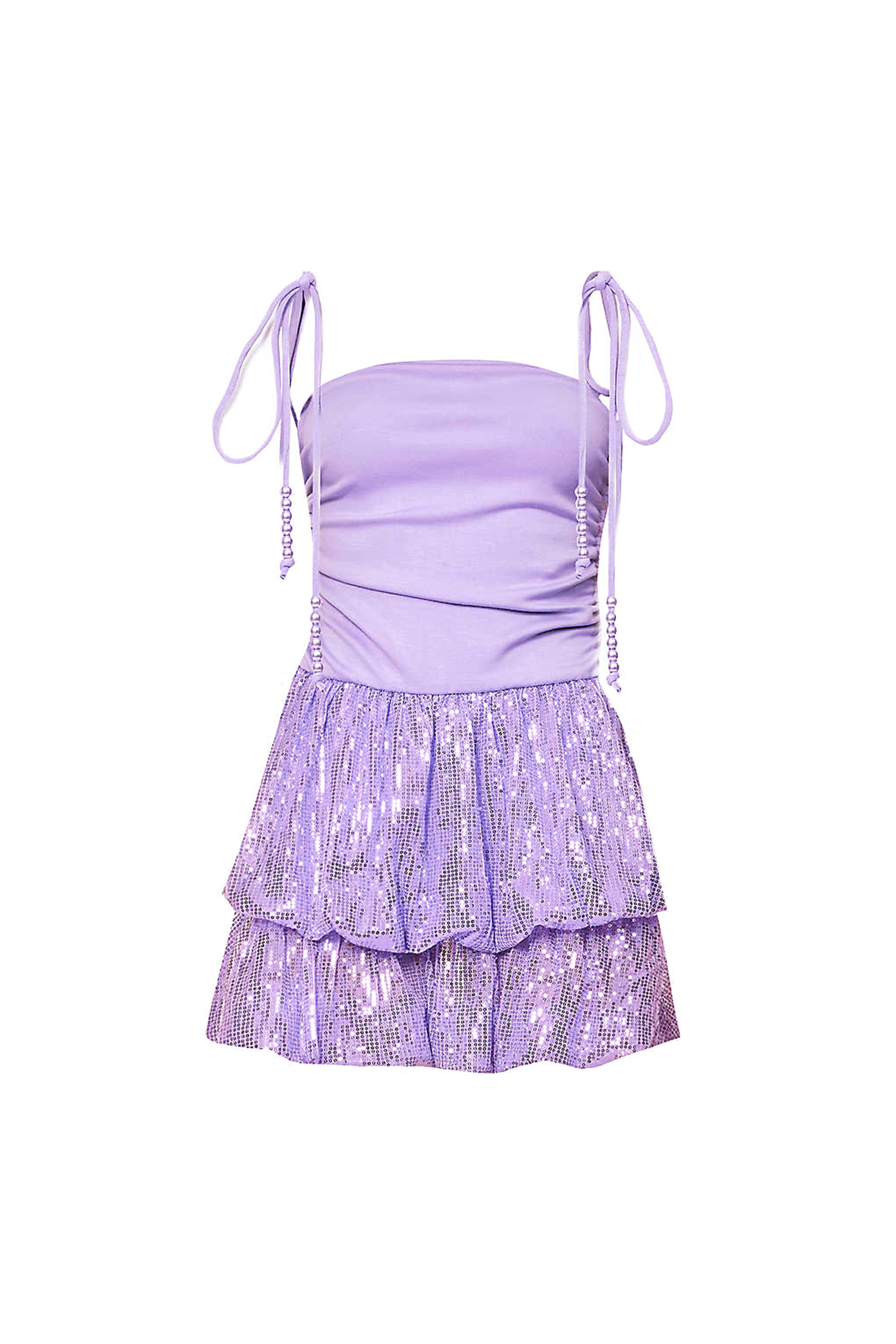 Amy Lynn Women's Pink / Purple Ellie Purple Puffball Sequin Mini Dress In Pink/purple