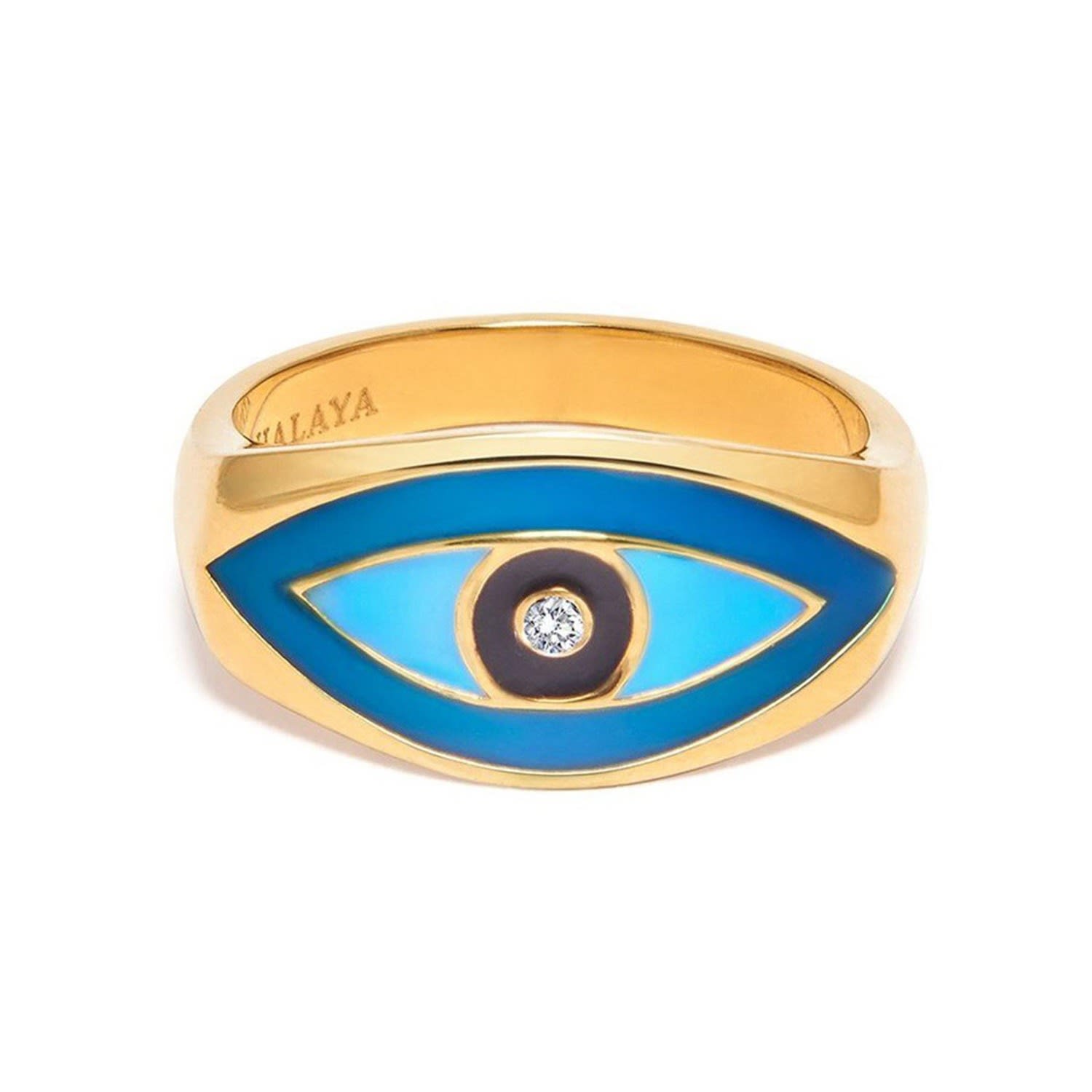 Gold Men’s Large Evil Eye Ring Nialaya