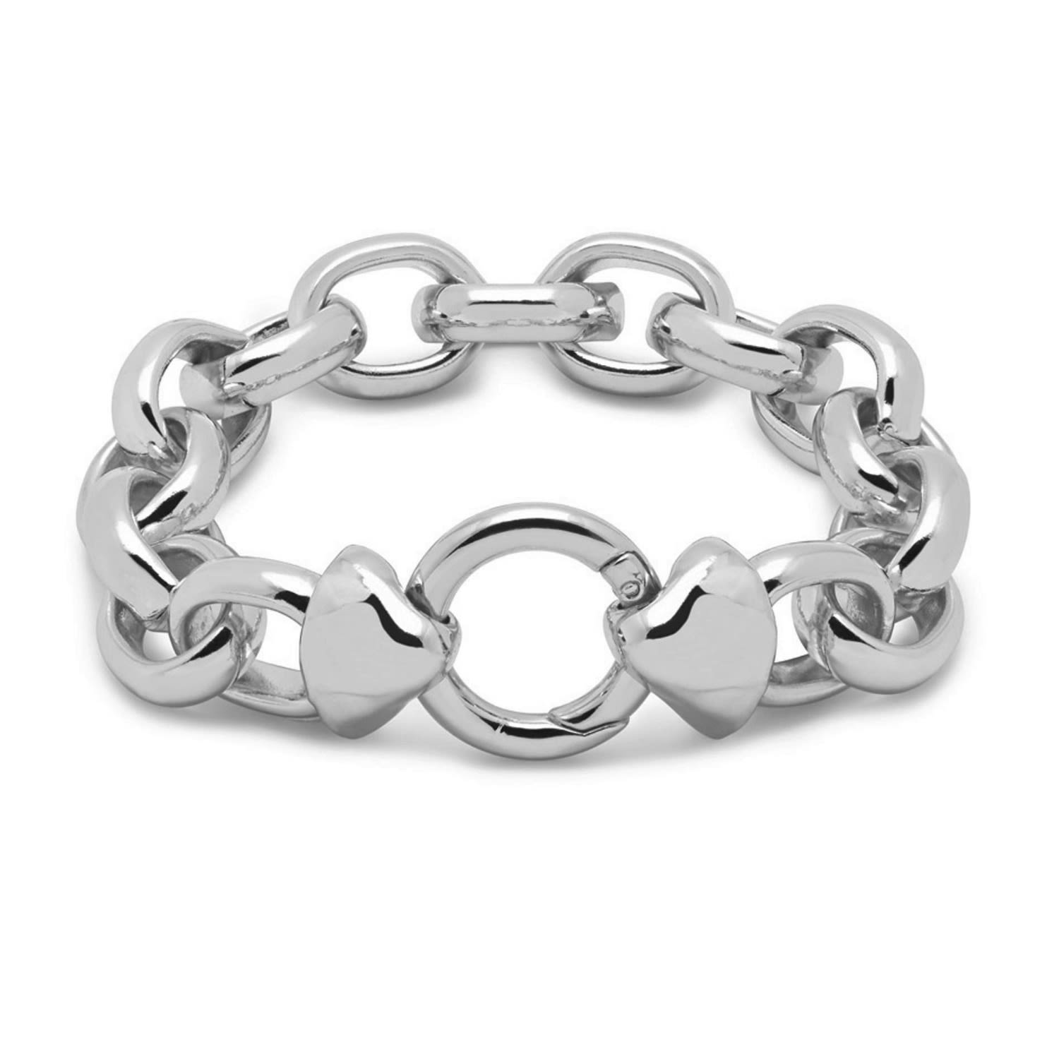 Women’s Medina Chunky Chain Ring-Clasp Bracelet In Silver Northskull