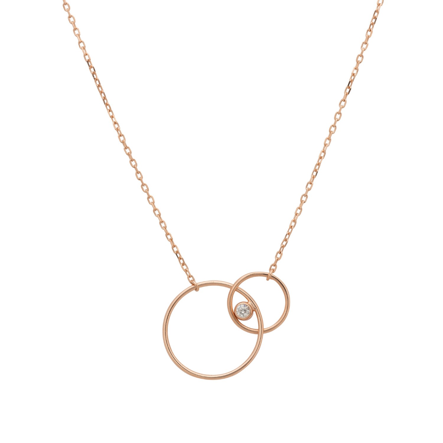 Women’s Rose Gold / White Linked Halo Circle Necklace Rosegold Latelita