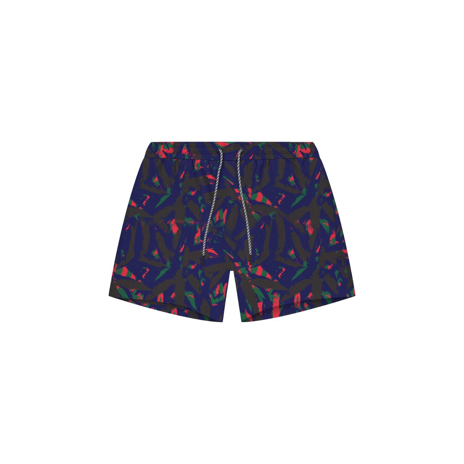 Playaluxe Men's Blue Tulum Volley Swim Trunk Navy Palm In Blue