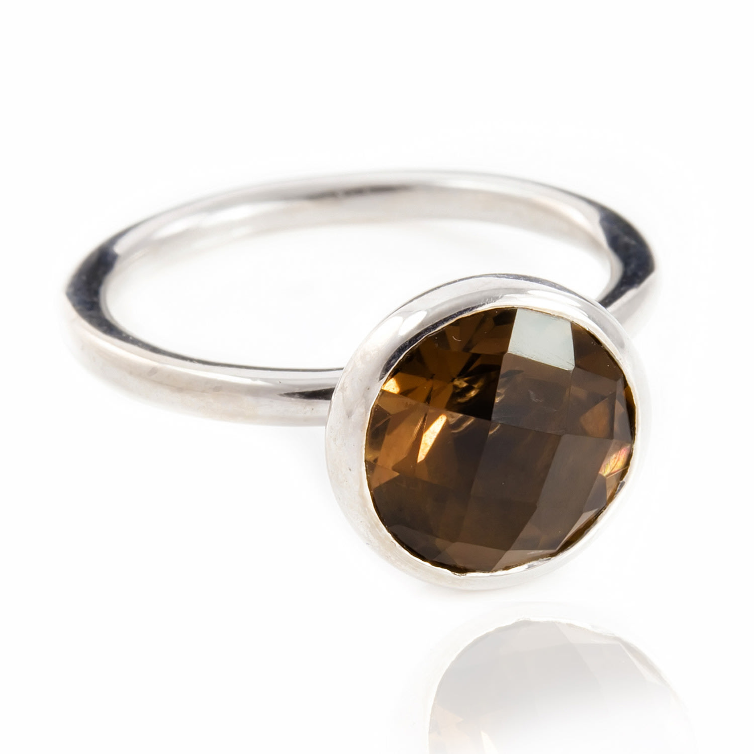 Women’s Silver / Brown Desert Sand Quartz Ring In Sterling Silver The Jewellery Store London