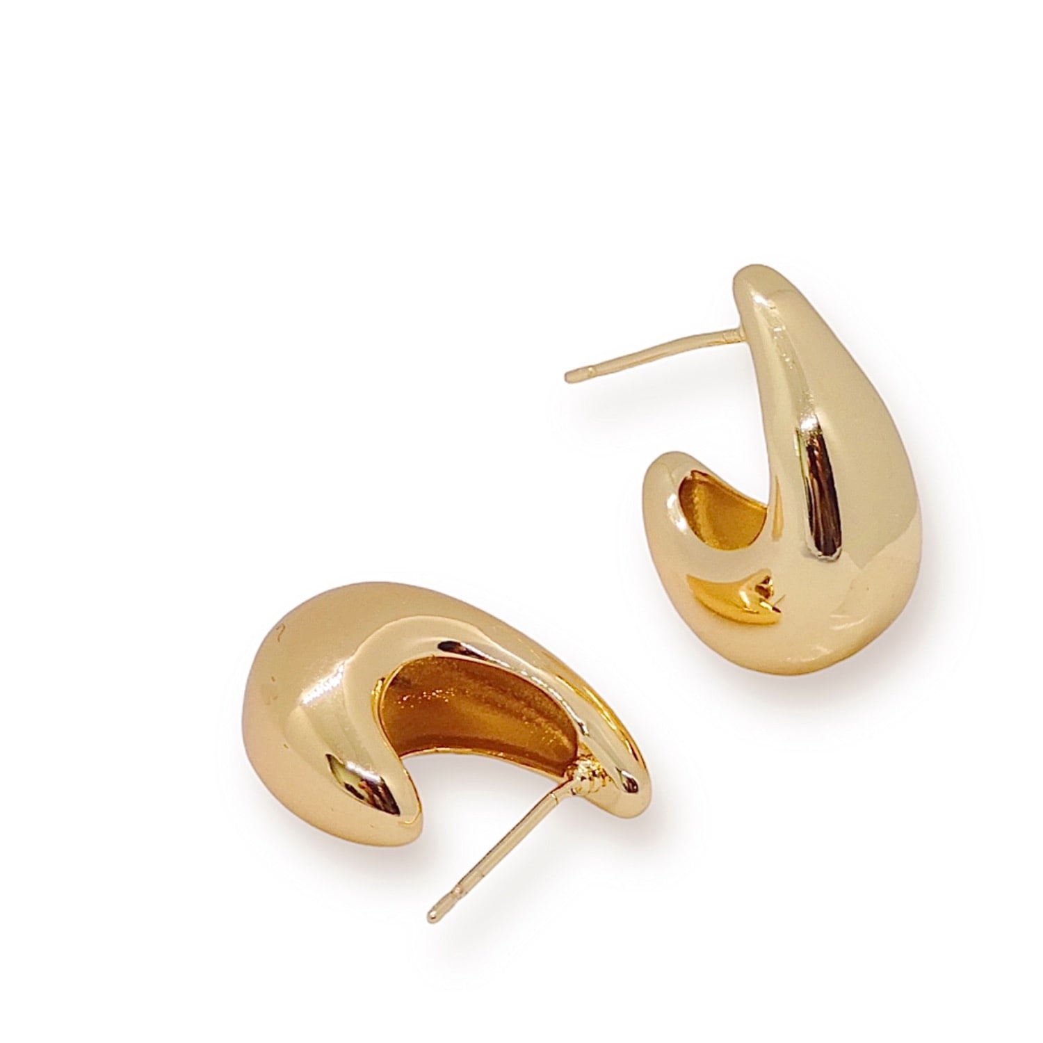 Valerie Chic Women's Droplet Moon Earrings 18k Gold