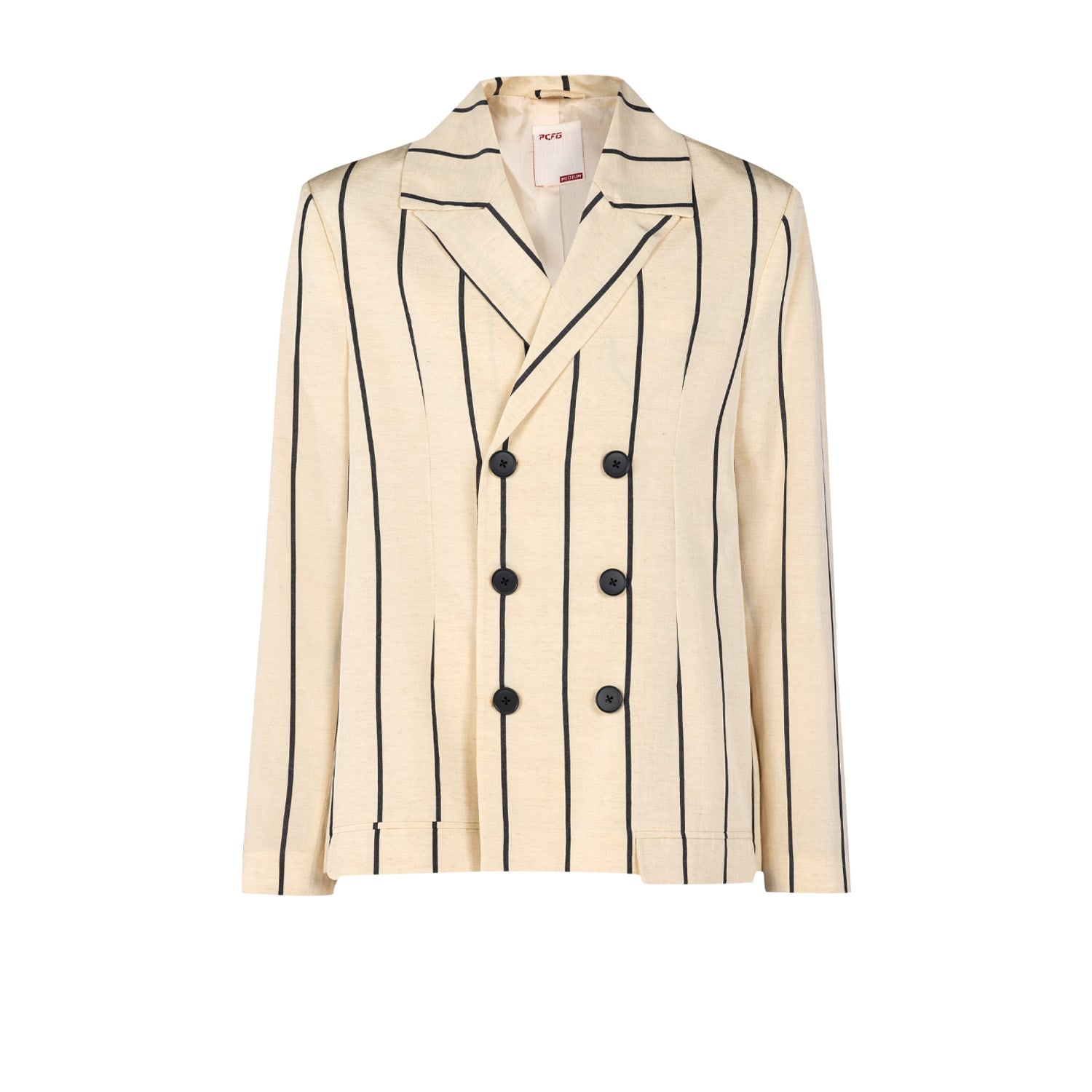 Pcfg Men's Neutrals / Black Free Heaven Kutnia Striped Oversized Blazer In Black