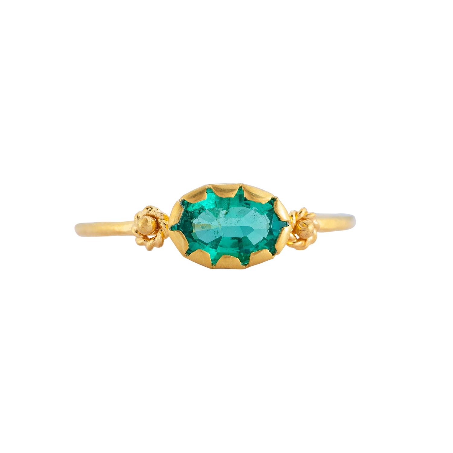 Emma Chapman Jewels Women's Green / Gold Grecian Gold Emerald Stacking Ring In Multi