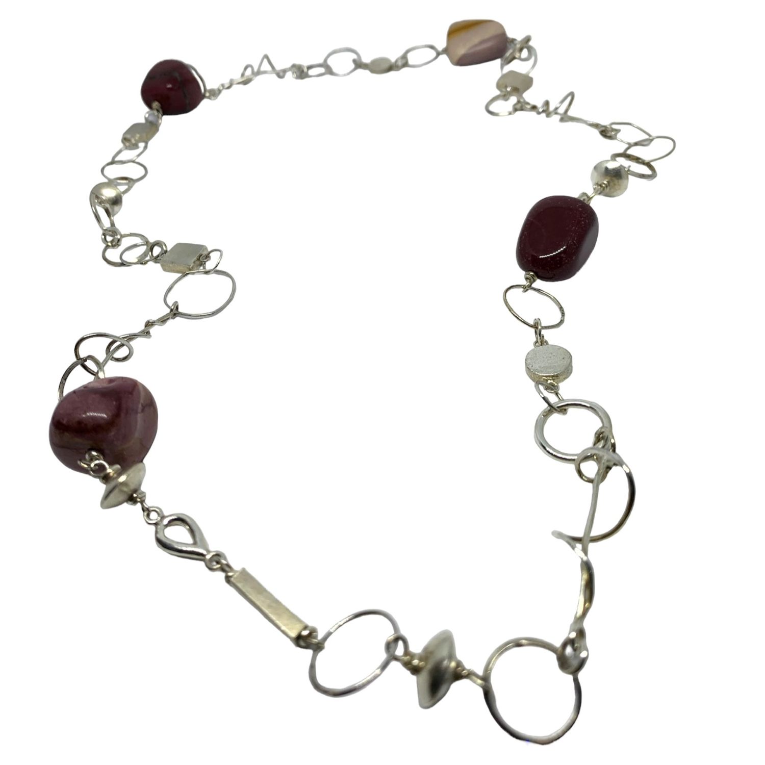 Tg-jewellery By Tamara Gervasio Women's Silver / Pink / Purple Mookaite Jasper Silver Necklace One Of A Kind