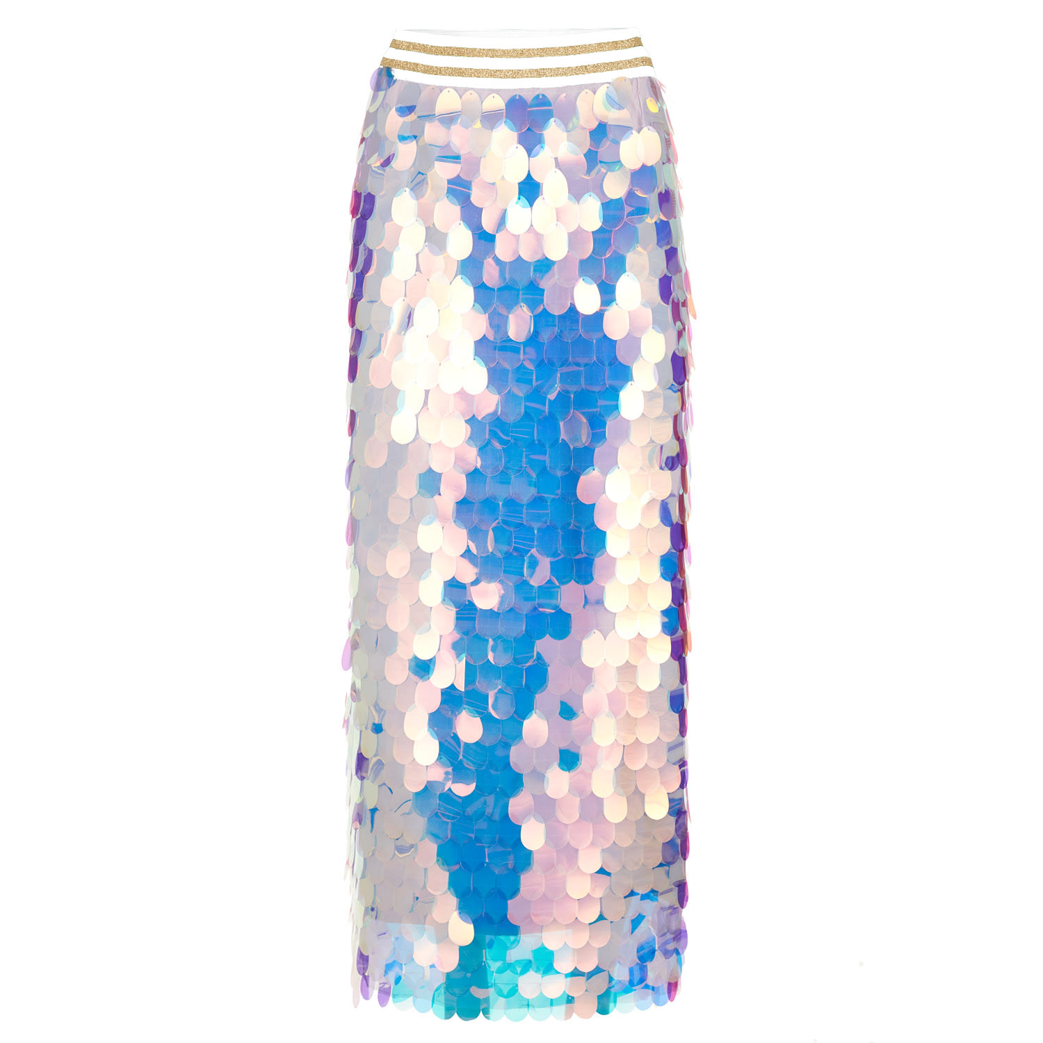 Saty Women's Pink / Purple Sequin Midi Skirt Pink