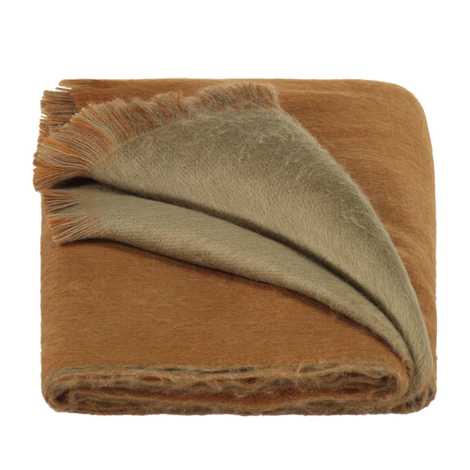 Alpaca Loca Women's Slim Double Scarf Camel / Cigar Brown