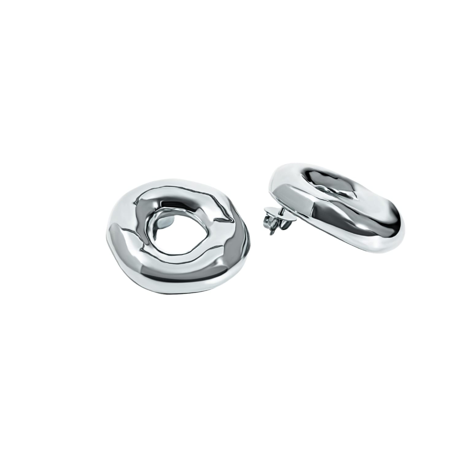 Denise Pacini Women's Mary Oversized Statement Stud Earrings Silver
