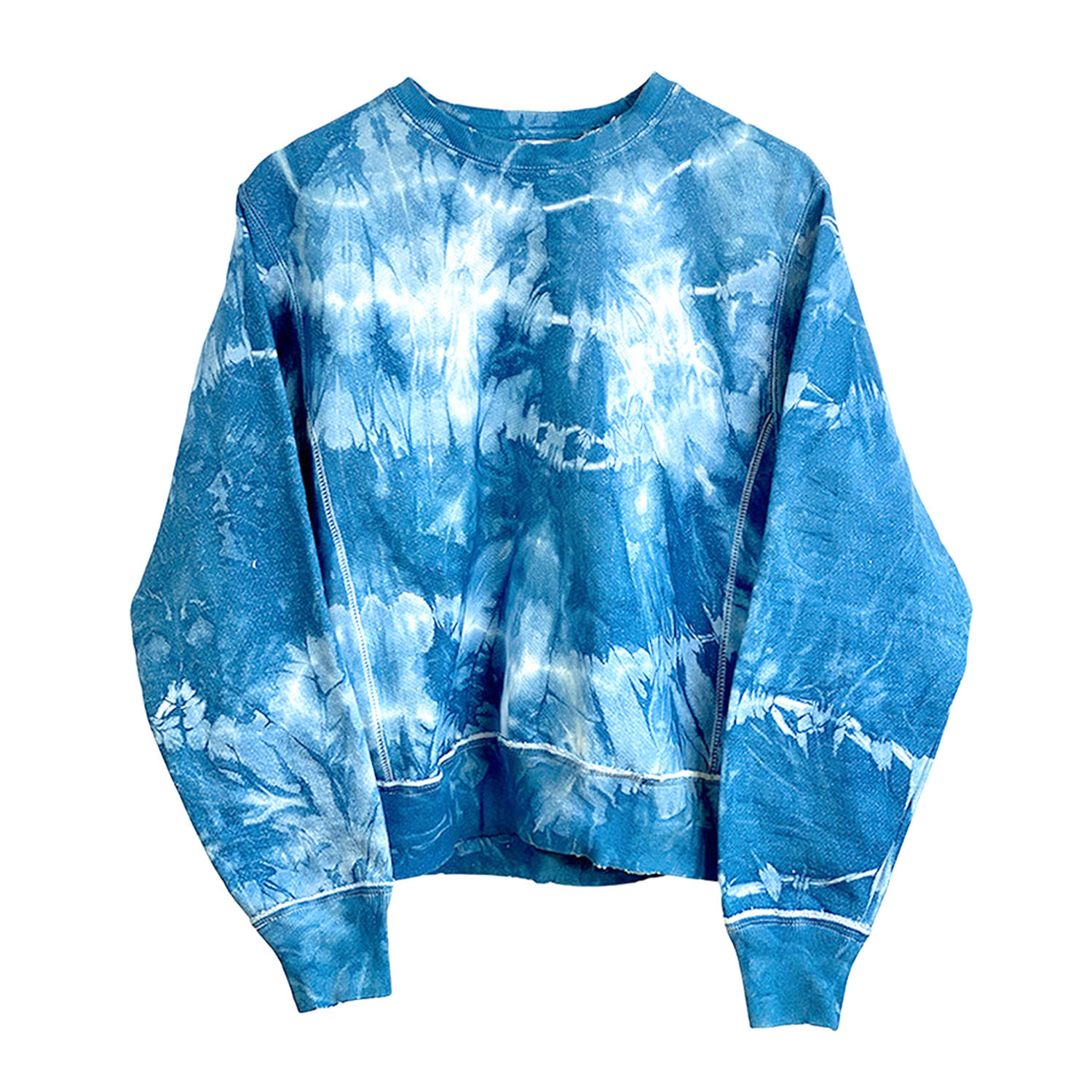 Women’s Indigo Shibori Tie Dye Reconstructed Sweatshirt - Blue Small Zenzee