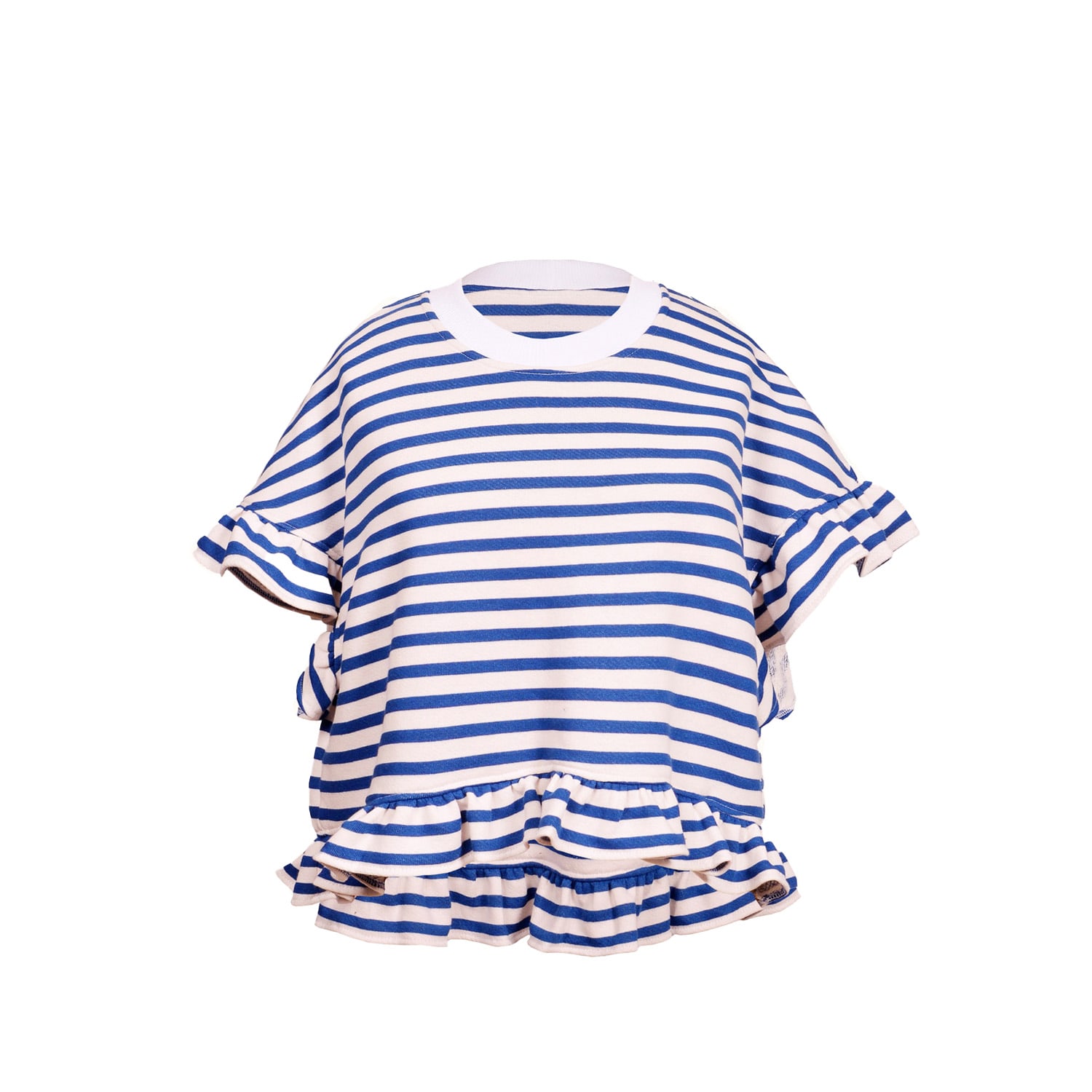 Ioana Ciolacu Women's Blue / White Striped Peony Blouse In Blue/white