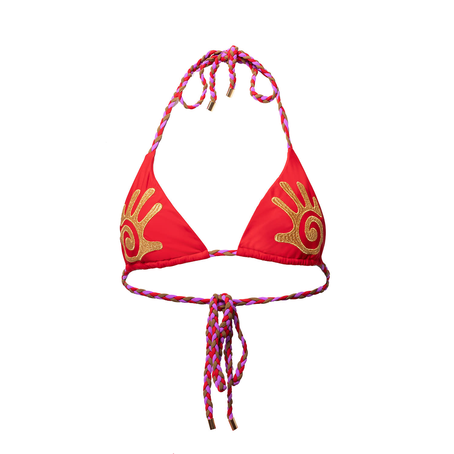 Raw Potential Women's Gold / Red Sedona Red Bikini Top In Multi