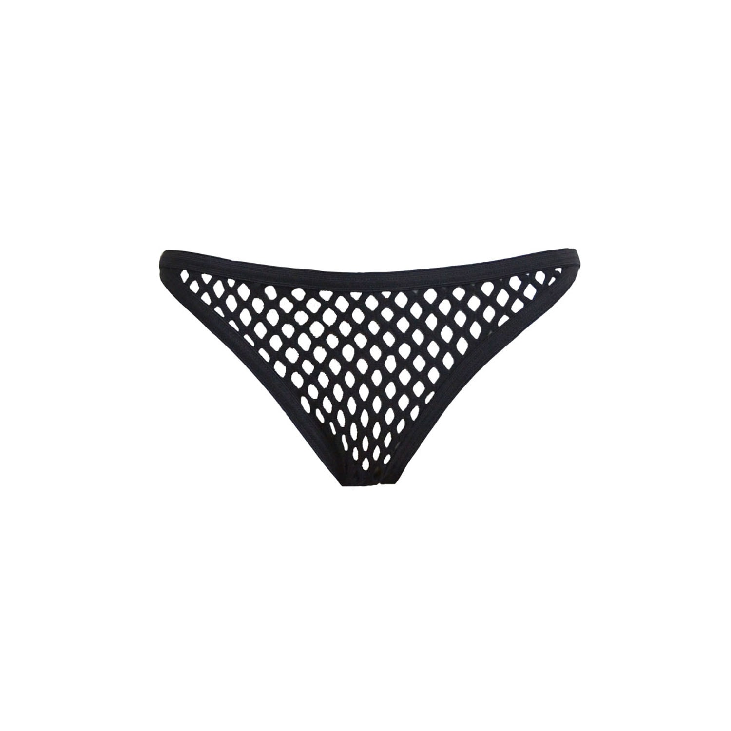 Hidden Beneath Women's Backless Fishnet Black Brief In Black