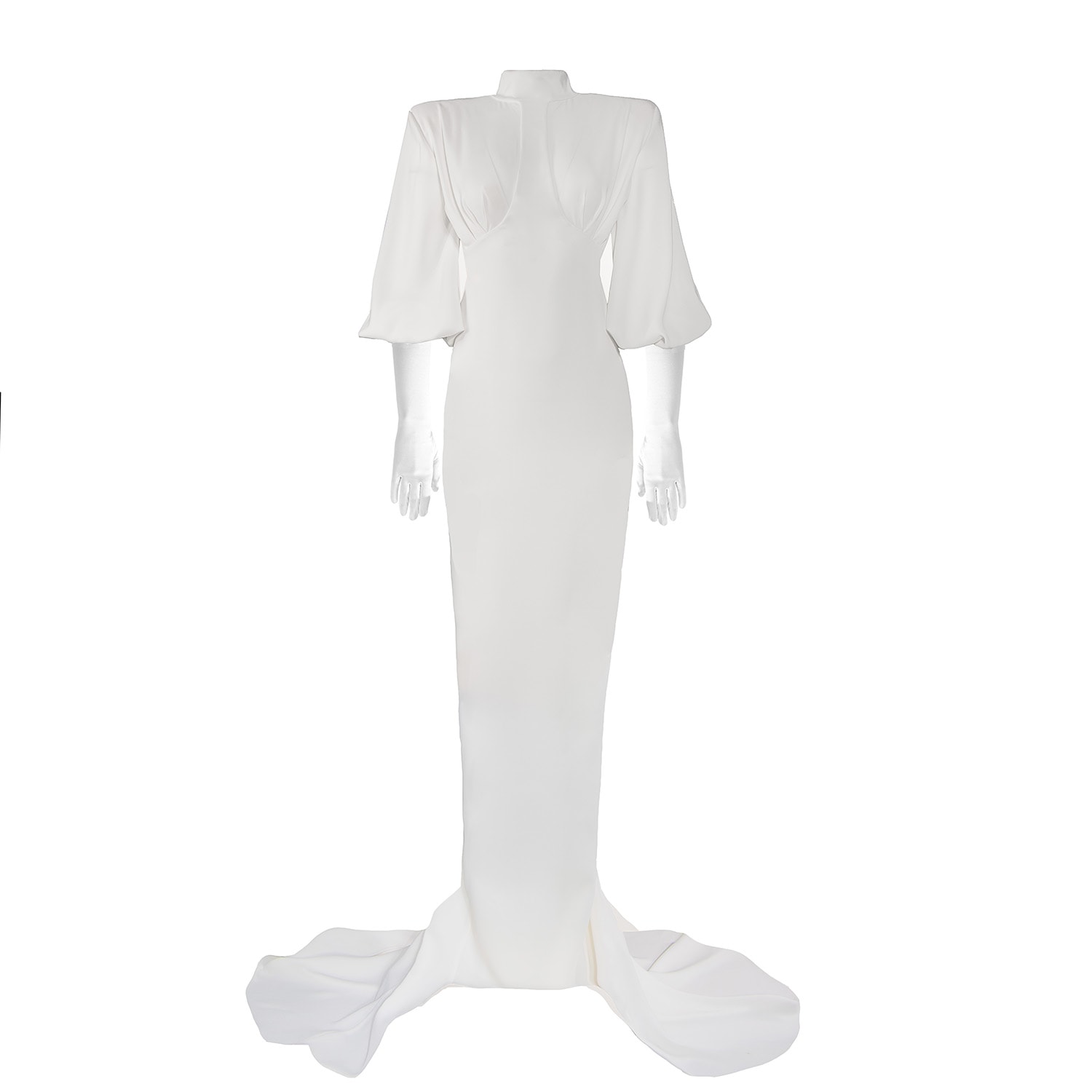 Vestiaire D'un Oiseau Libre Women's White Pearl Train Gown In White