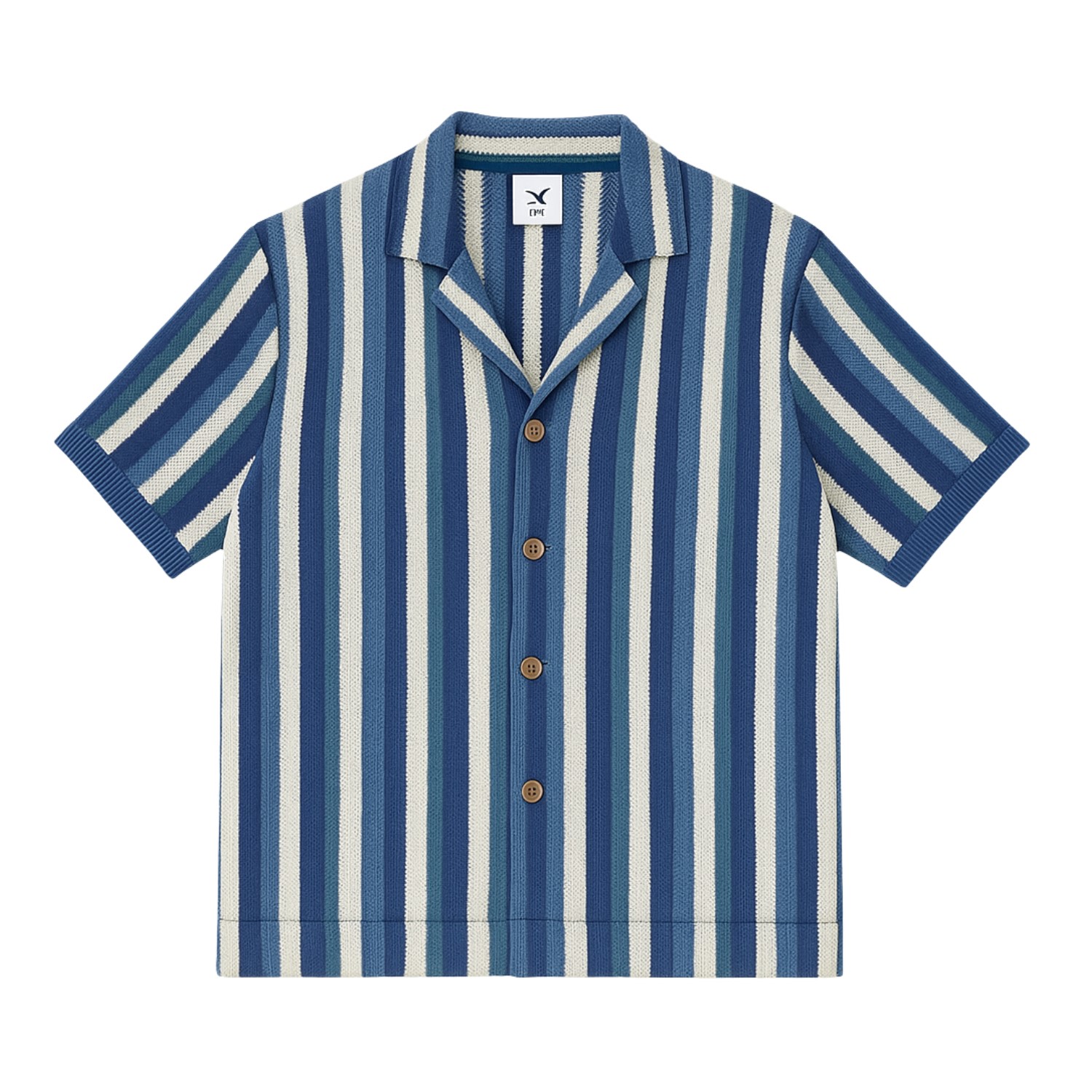 Live Kolibri Men's Blue / Green / Neutrals Hand-woven, Button-up Shirt