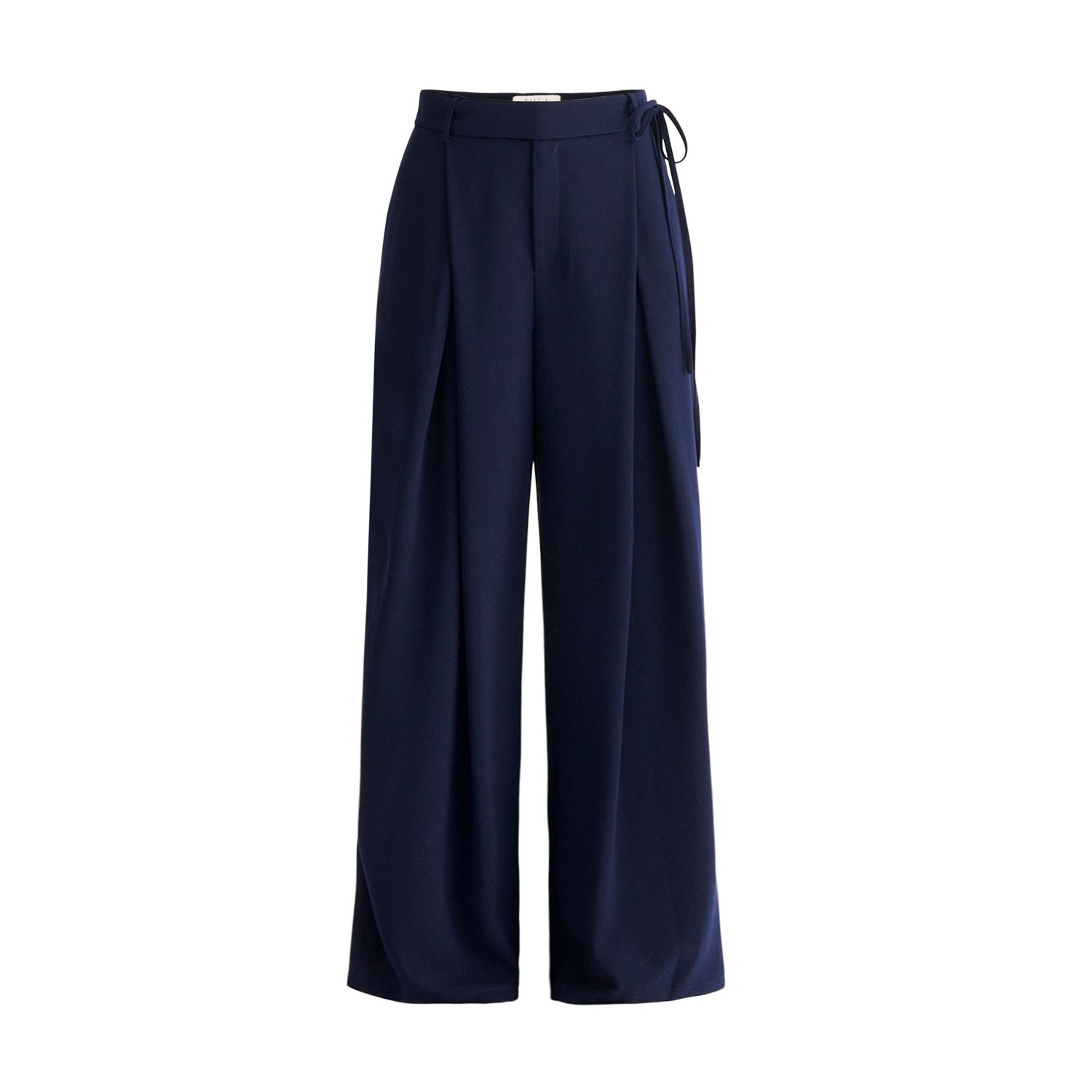 Women’s Blue Pleated High Waist Trousers - Navy Large Paisie