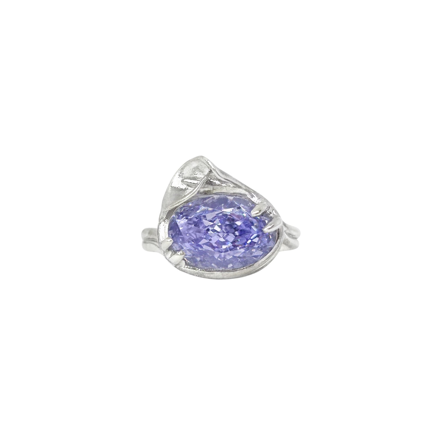 Alegoria Jewellery Women's Calla Stone Silver Ring - Purple In Purple
