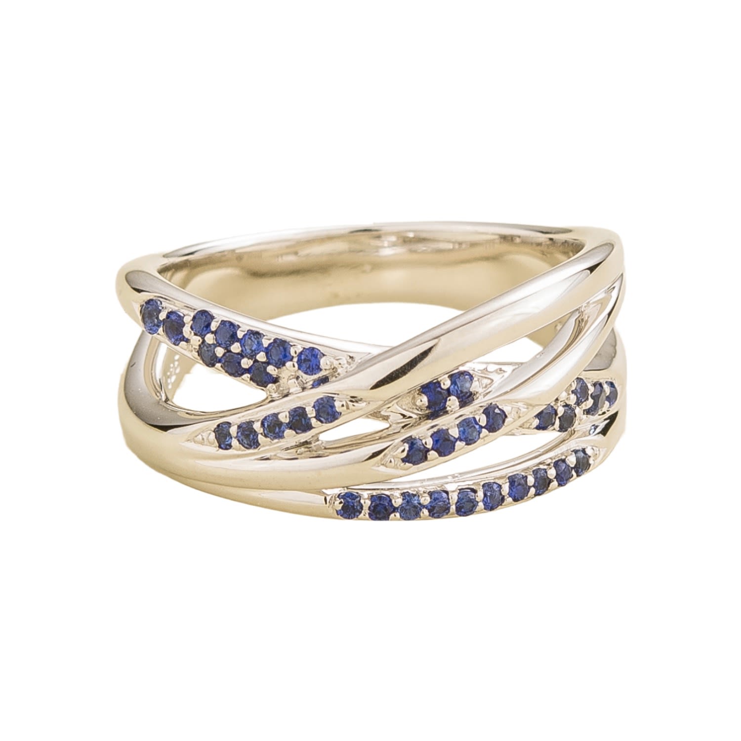 Juvetti Women's Blue / White / Silver Val Ring In Blue Sapphire Set In White Gold In Multi