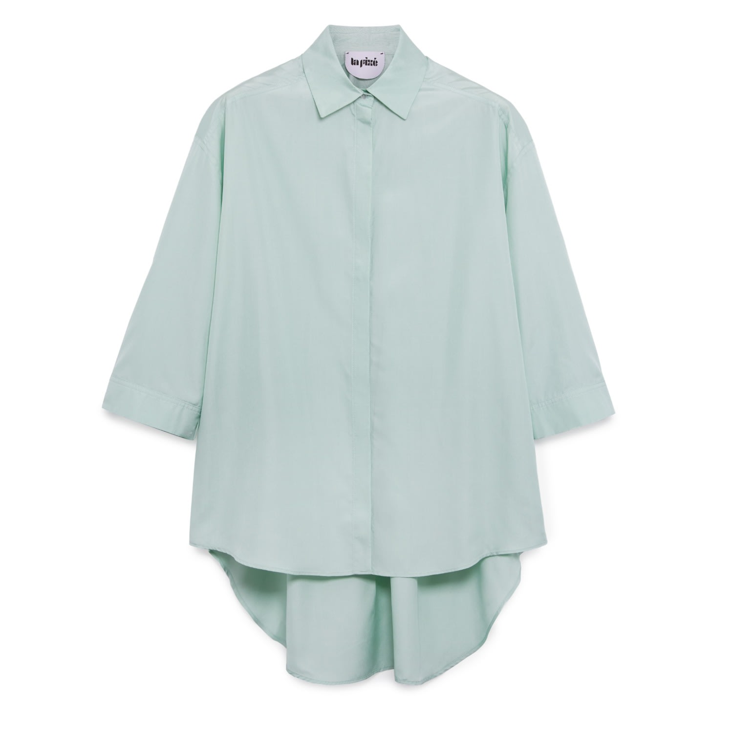 Women’s Green Victoria Oversized Silk Poplin Shirt One Size La Fix