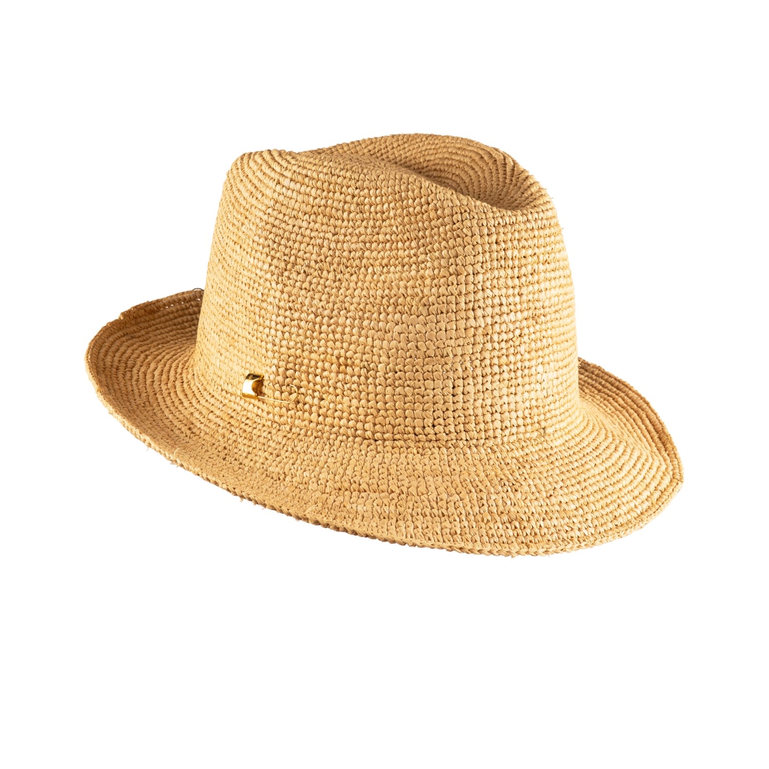 Shaded The Label Women's Neutrals Hallane Straw Trilby Hat With Sterling Silver Jewellery In Multi