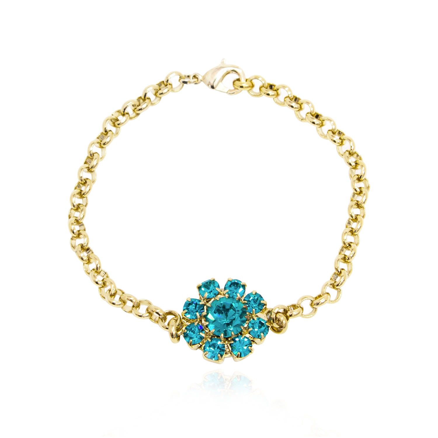 Rosaspina Firenze Women's Green Florentine Garden Blue Zircon Bracelet In Green