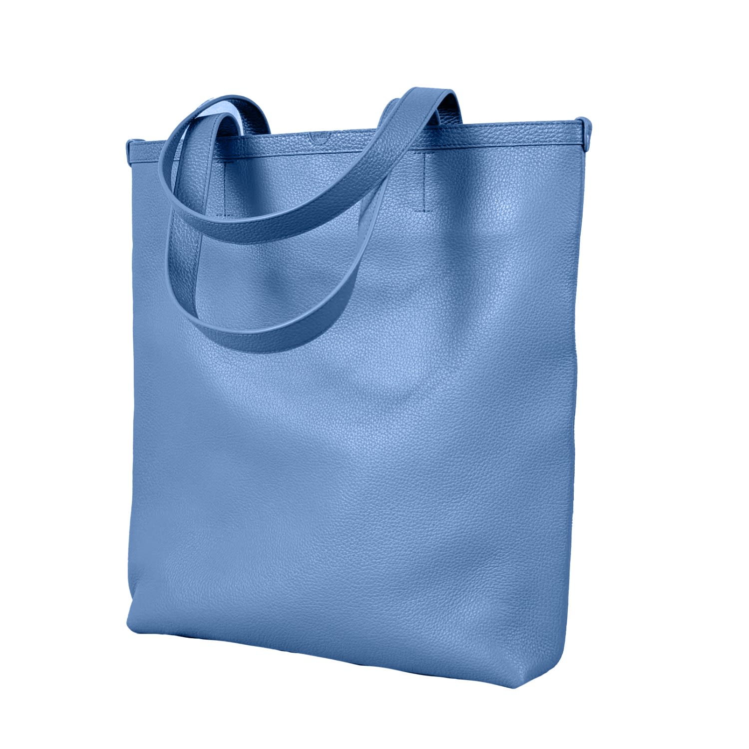 Women's The Ivy Handmade Leather Tote Bag In Cornflower Blue | Godi.