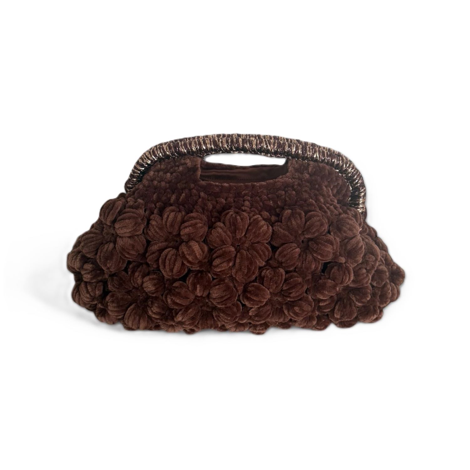 Springmoonatelier Women's Handmade Brown Crochet Designer Bag - A Unique And Statement-made Piece In Brown
