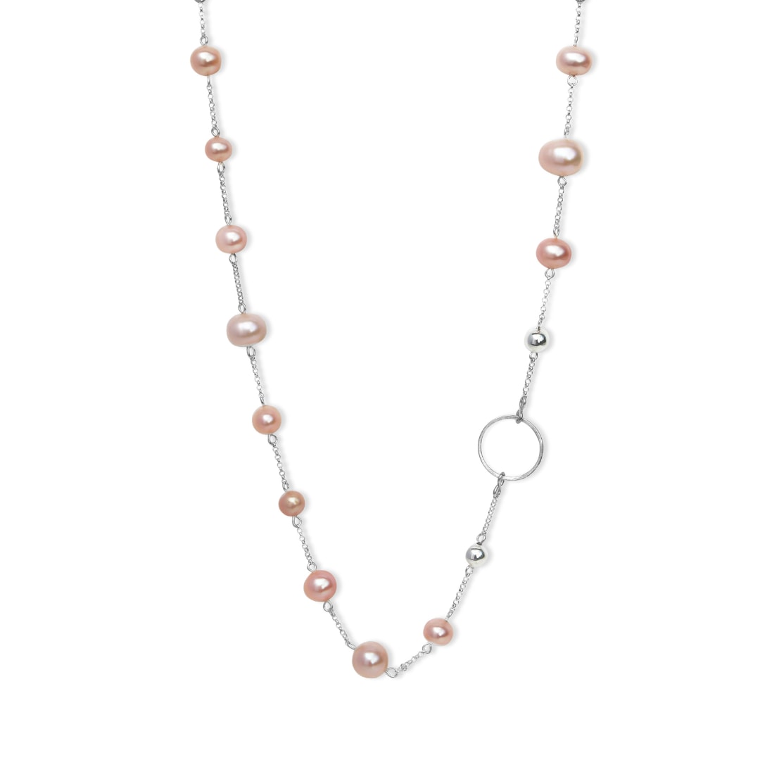 Fv Jewellery Women's La Pierre Pink Fresh Water Pearl Short Necklace In Pink