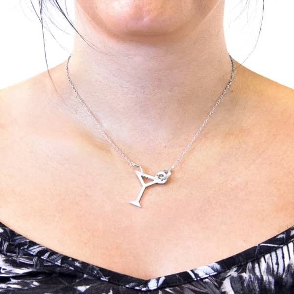 Anchor & Crew Beach Cocktail Link Paradise Silver Necklace Pendant In Silver